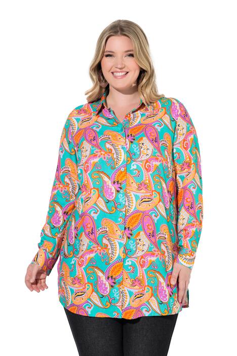 Dlouhá halenka, kašmírový vzor, límeček, dlouhé rukávy