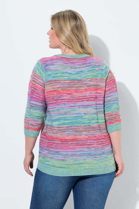 Pullover, bequeme Passform, Melange-Linksstrick