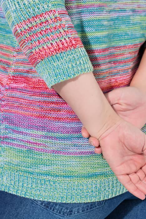 Pullover, bequeme Passform, Melange-Linksstrick