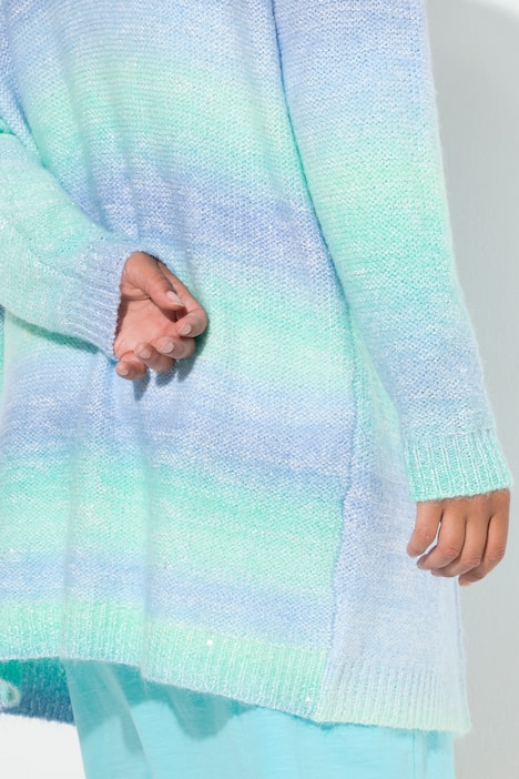 Strickjacke, Straight Fit, Farbverlauf, Pailletten