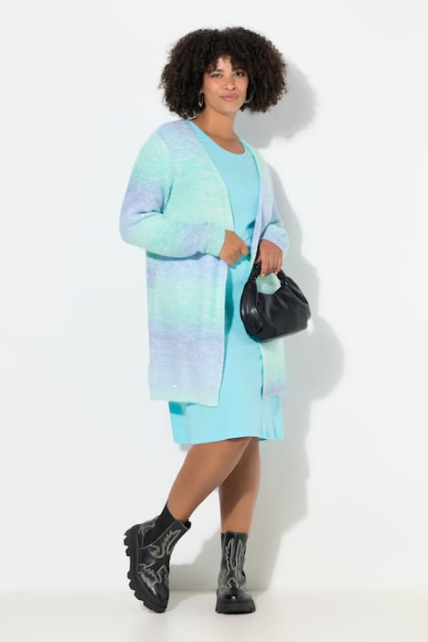 Strickjacke, Straight Fit, Farbverlauf, Pailletten