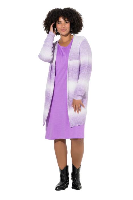 Rozepínací svetr, rovný střih, barevný přechod, flitry