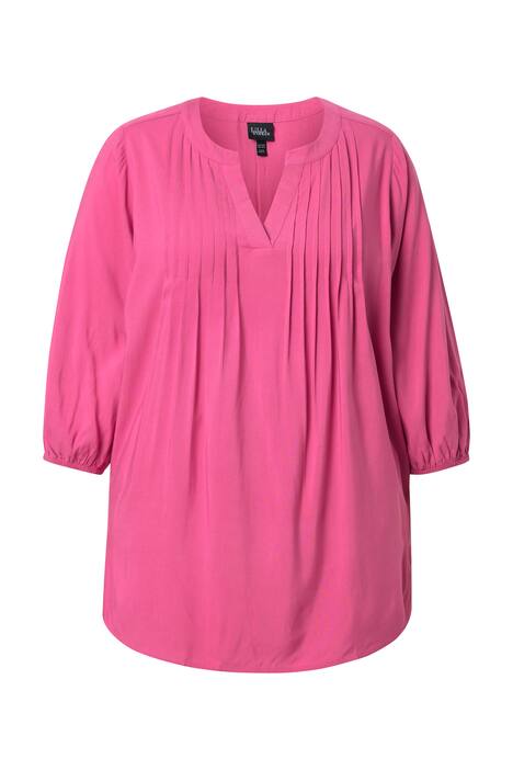 Halenka, řasení, tunikový výstřih, 3/4 balónový rukáv