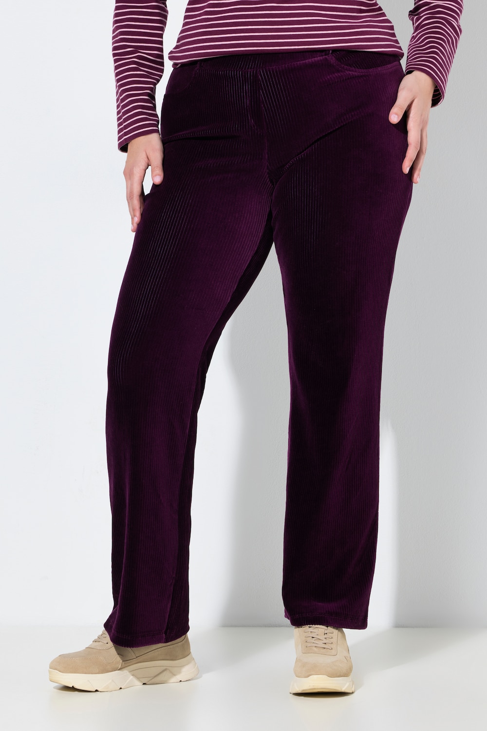 Große Größen Cord-Schlupfhose Mary, Damen, rot, Größe: 54, Baumwolle, Ulla Popken