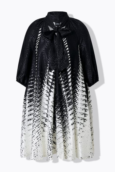 Kleid, A-Linie, Stehkragen, Schluppe, 3/4-Arm