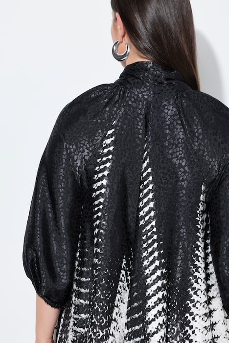 Kleid, A-Linie, Stehkragen, Schluppe, 3/4-Arm