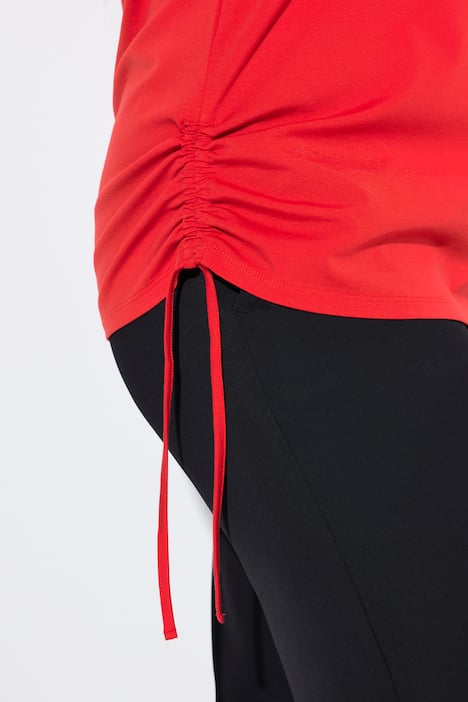 T-Shirt, Raffbänder, V-Ausschnitt, Flügel-Halbarm