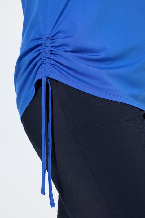 T-Shirt, Raffbänder, V-Ausschnitt, Flügel-Halbarm