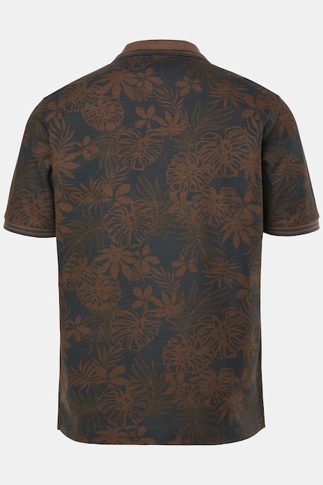 Polo JP 1880 à manches courtes, tissu piqué dans un imprimé all-over - jusqu'au 8 XL