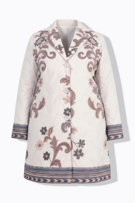 Blazer dal taglio svasato con ricami e revers