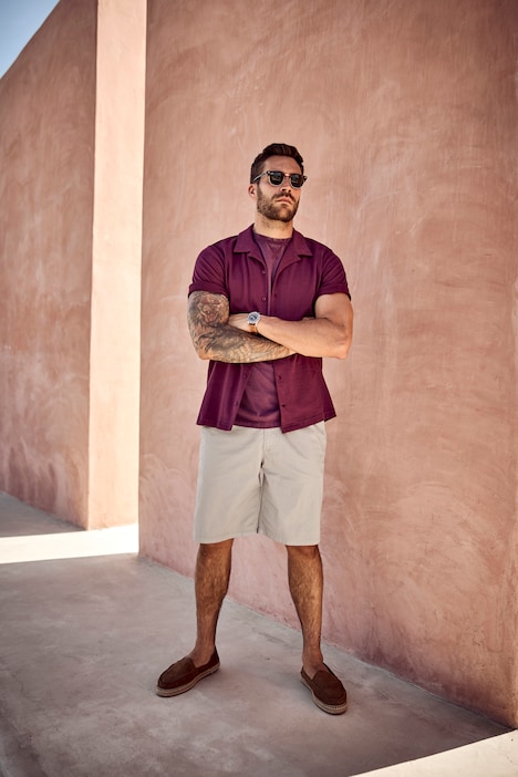 Jerseyhemd, Halbarm, Cuba-Kragen, Cuba Fit, bis 8 XL