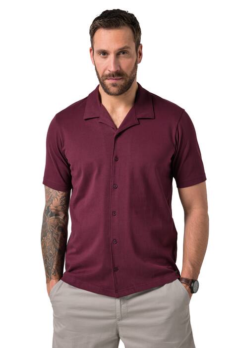 Žerzejová košile JP1880, krátké rukávy, Cuba límeček, Cuba střih, do 8XL