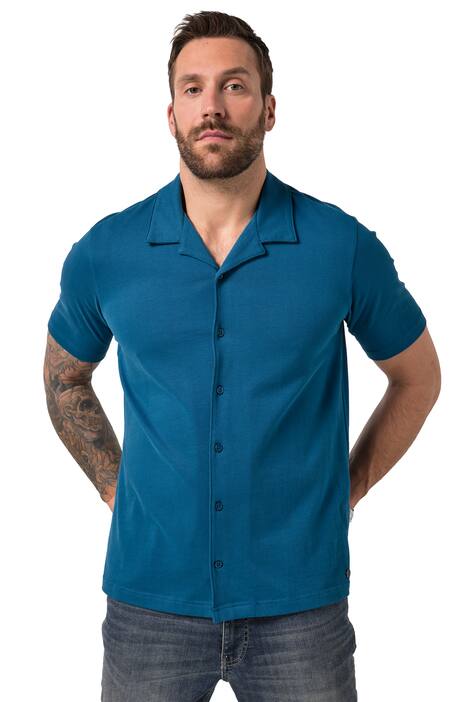 Žerzejová košile JP1880, krátké rukávy, Cuba límeček, Cuba střih, do 8XL