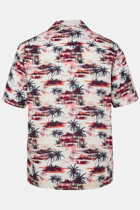 JP1880 Hemd, Halbarm, Cuba-Kragen, Alloverprint, Cuba Fit, bis 8 XL