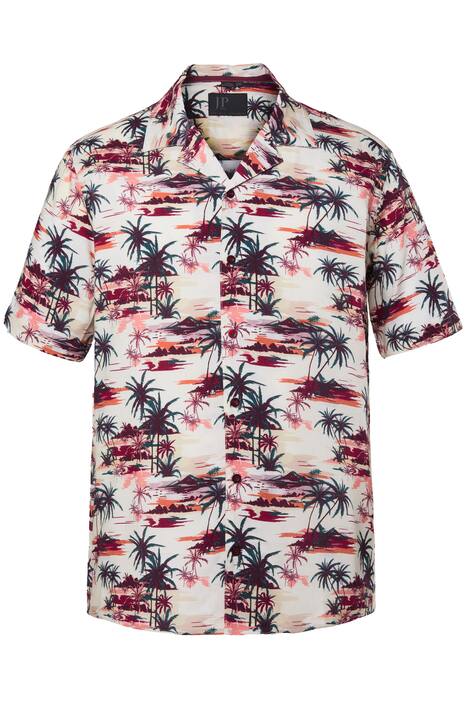 Košile, krátké rukávy, límec Cuba, celoplošný potisk, střih Cuba, do velikosti 8XL