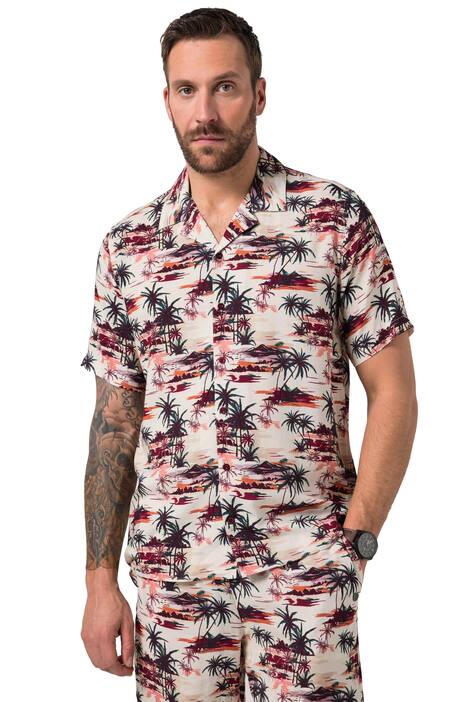 Košile, krátké rukávy, límec Cuba, celoplošný potisk, střih Cuba, do velikosti 8XL