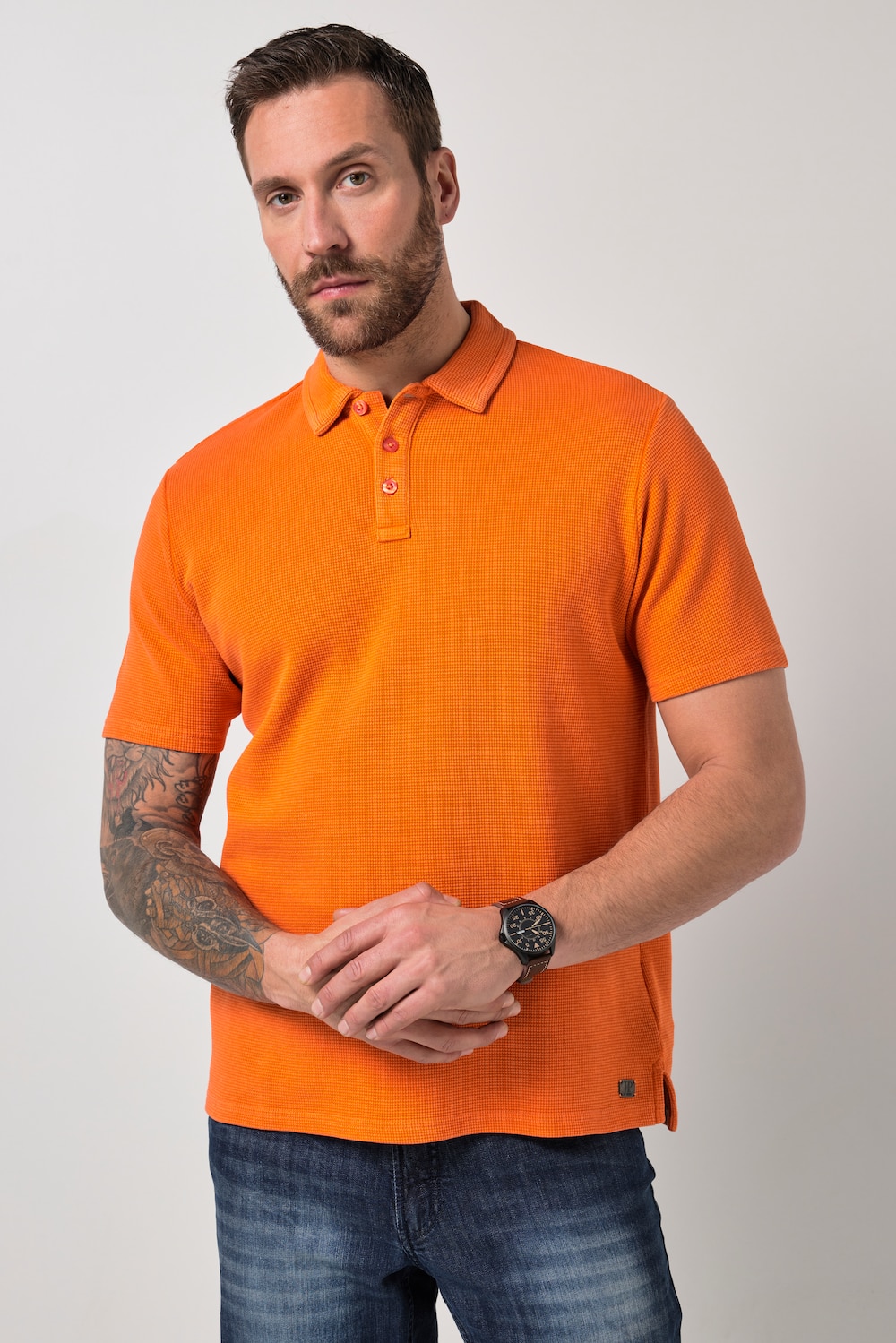 poloshirt, korte mouwen, wafelpiquÃ©, vintage look, tot 8XL