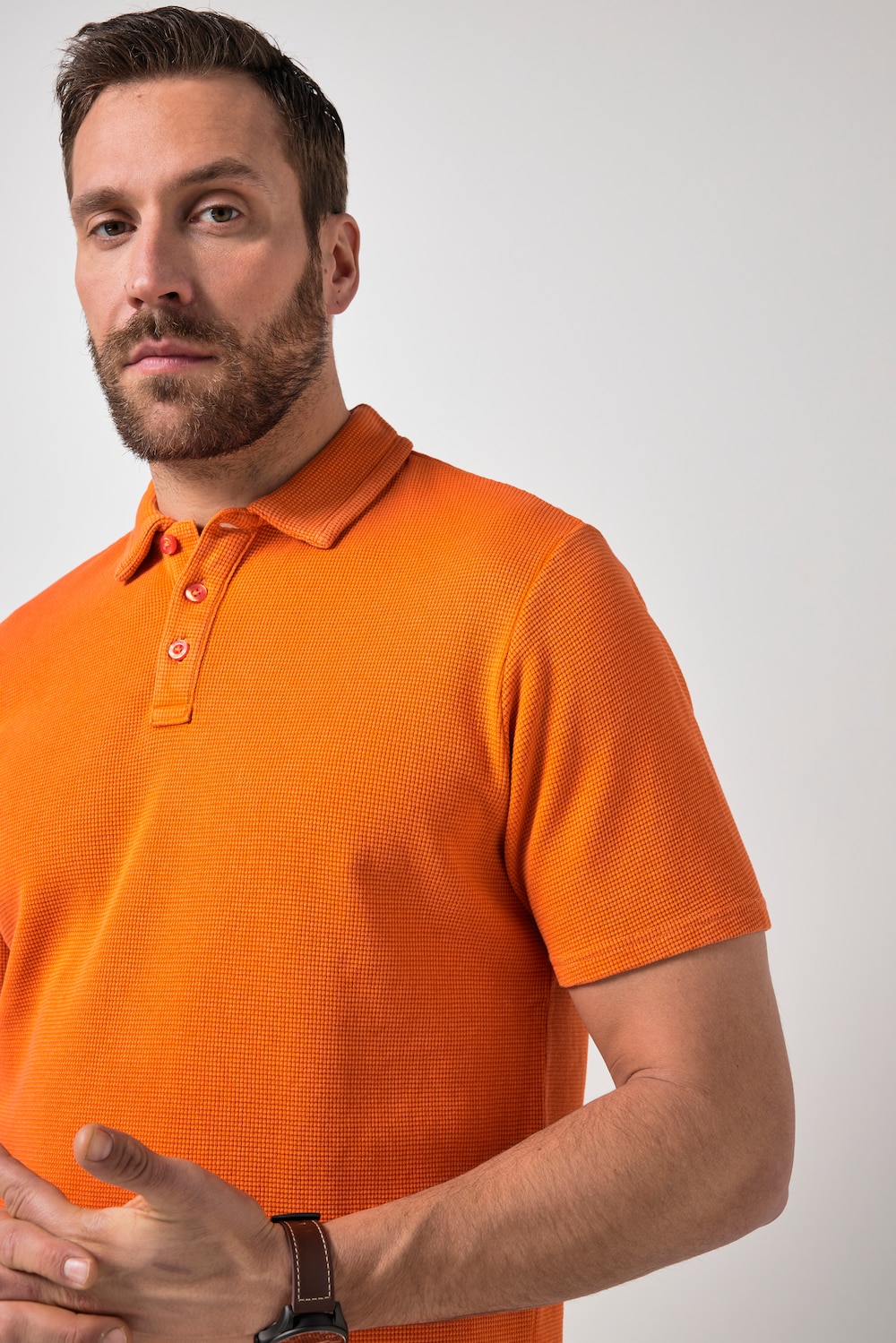Stora storlekar Pikétröja, Her, orange, storlek: 5XL, Bomull, JP1880