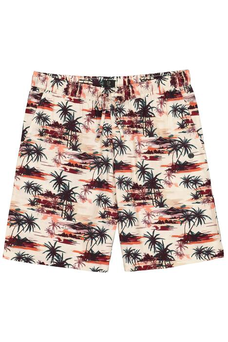 šortky, stahovací pas, viskóza, celoplošný potisk, až 8XL