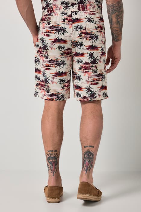 JP1880 Bermuda, Schlupfbund, Viskose, Alloverprint, bis 8 XL