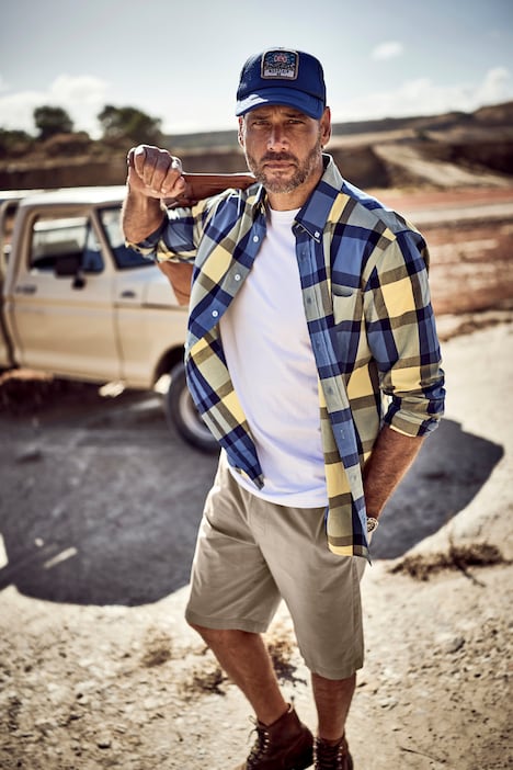 geruit overhemd, lange mouwen, buttondown kraag, Modern Fit, tot 8XL