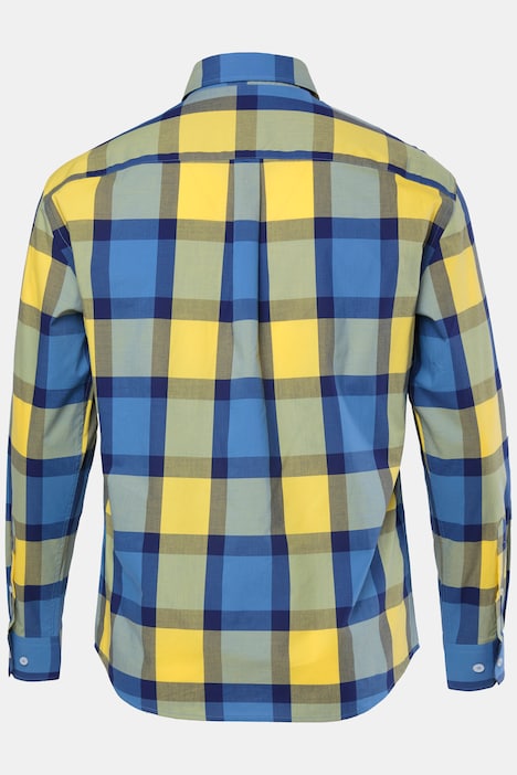 geruit overhemd, lange mouwen, buttondown kraag, Modern Fit, tot 8XL