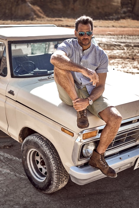 Leinenmix-Karohemd, Halbarm, Stehkragen, Modern Fit, bis 8 XL