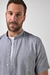 Leinenmix-Karohemd, Halbarm, Stehkragen, Modern Fit, bis 8 XL