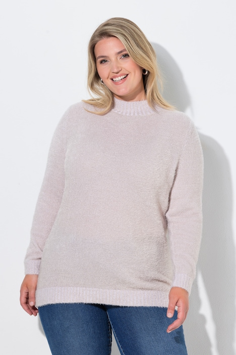 Pullover, bequeme Passform, Stehkragen