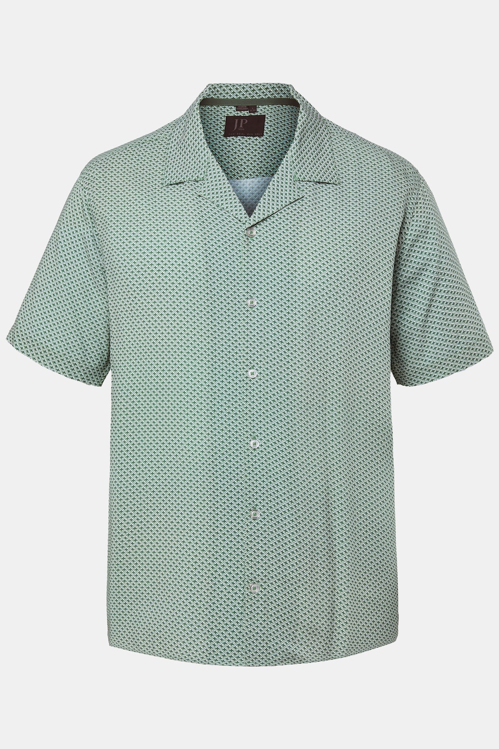 JP1880 Hemd, Halbarm, Cuba-Kragen, Alloverprint, Cuba Fit, bis 8 XL