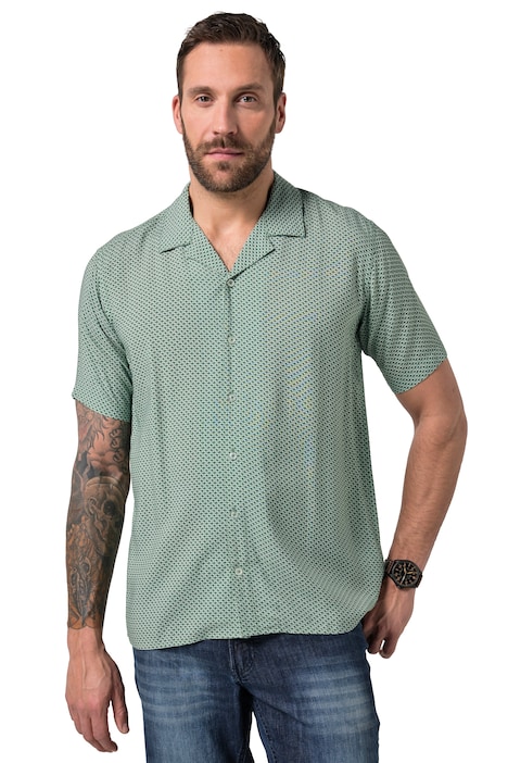 Košile, polo rukávy, Cuba límec, celoplošný potisk, střih Cuba, do velikosti 8XL