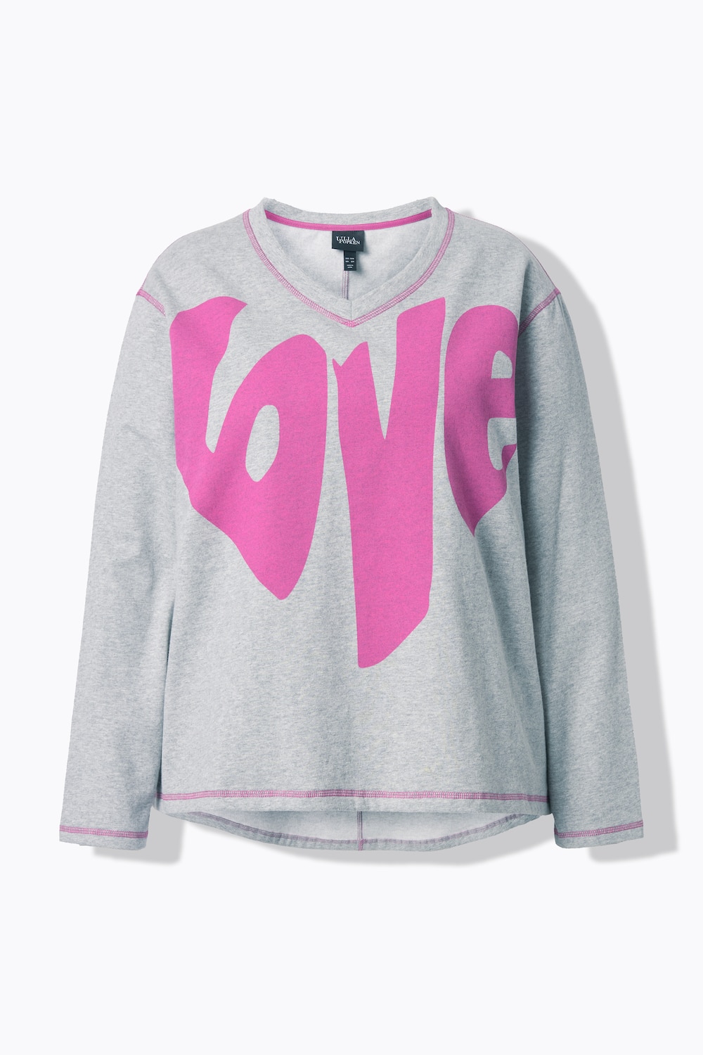 Stora storlekar Mjukiströja, Dam, grå, storlek: 54/56, Polyester/Bomull, Ulla Popken