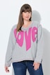 Sweatshirt, Love, A-lijn, V-hals, lange mouwen