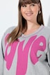 Sweatshirt, Love, A-lijn, V-hals, lange mouwen