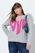 Sweatshirt, Love, A-lijn, V-hals, lange mouwen