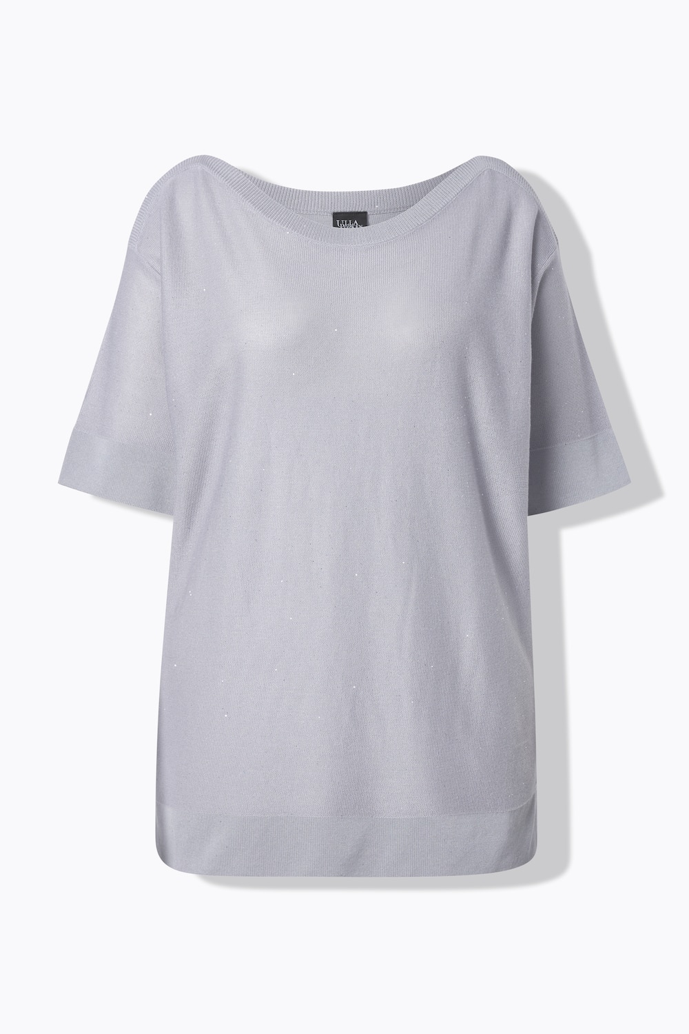 Stora storlekar Topp med paljetter i oversize-modell, Dam, grå, storlek: 58/60, Viskos, Ulla Popken