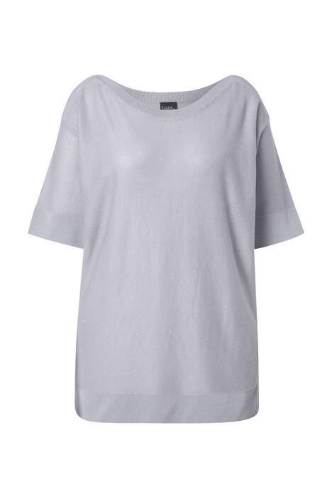 Svetr, flitry, větší velikost, lodičkový výstřih, polo rukávy