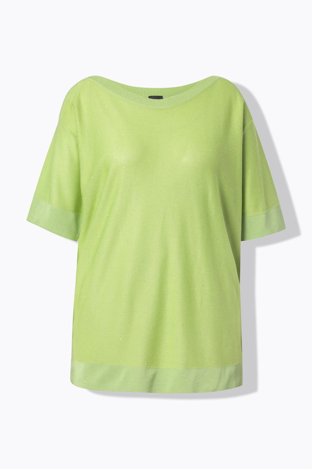 Stora storlekar Topp med paljetter i oversize-modell, Dam, grön, storlek: 42/44, Viskos, Ulla Popken