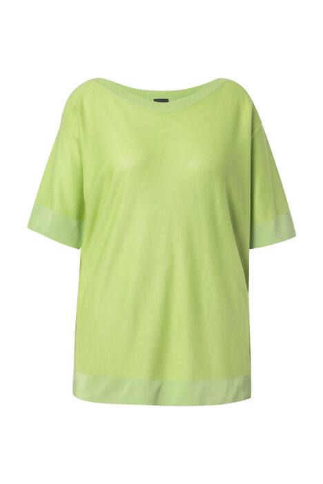 Svetr, flitry, větší velikost, lodičkový výstřih, polo rukávy