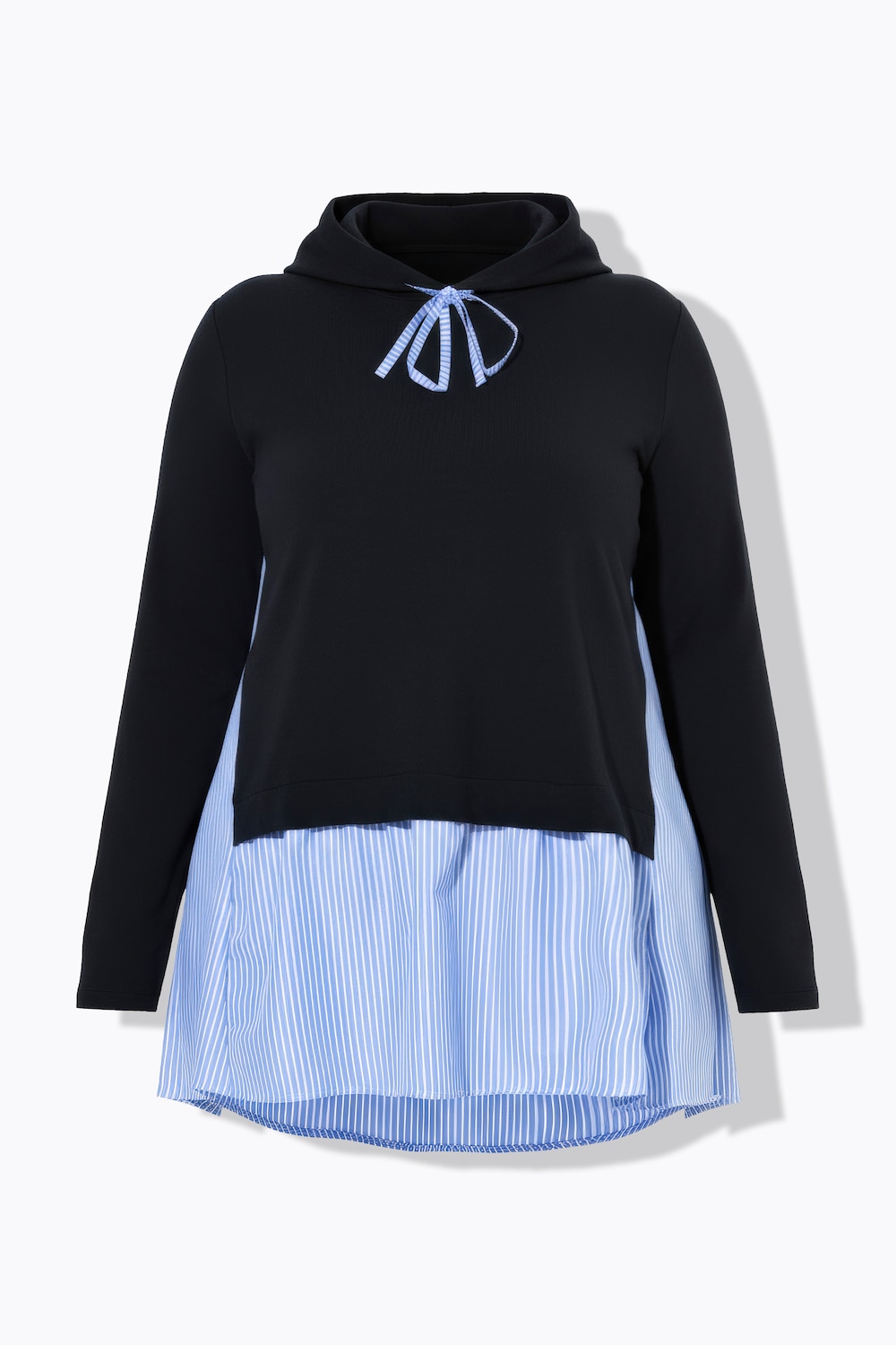 Stora storlekar Hoodie, Dam, svart, storlek: 52, Polyester/Bomull/Viskos, Mia Moda