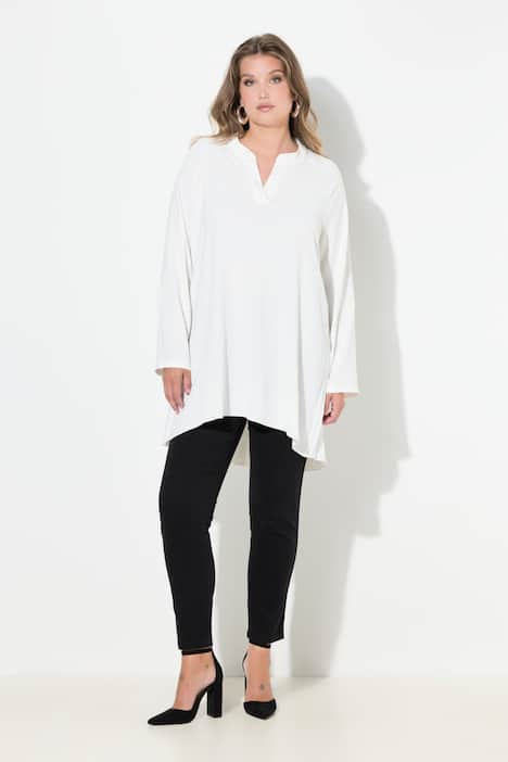 Blouse, A-lijn, geplooide rug, lange raglanmouw