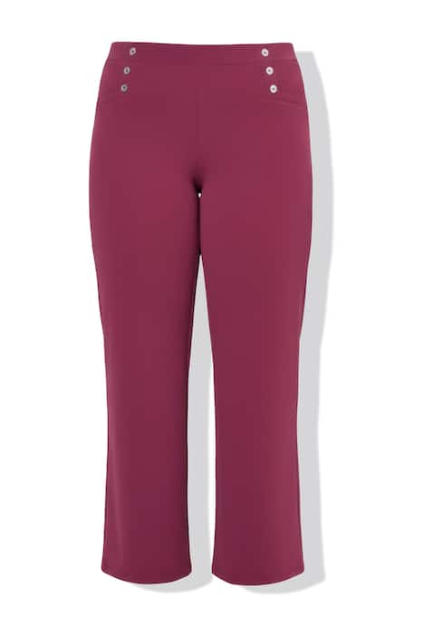 Jerseybukser, lige ben, elastisk linning, pynteknapper