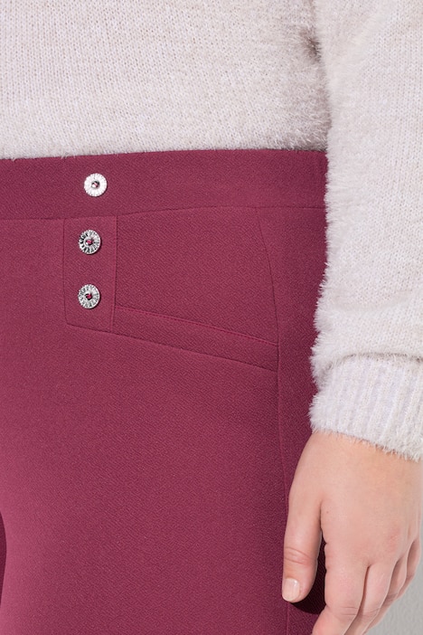 Jerseybukser, lige ben, elastisk linning, pynteknapper