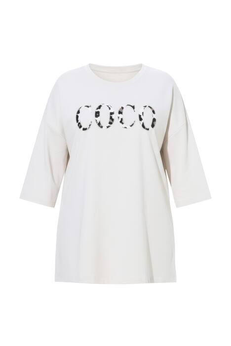 Tričko, oversize, COCO leopardí aplikace