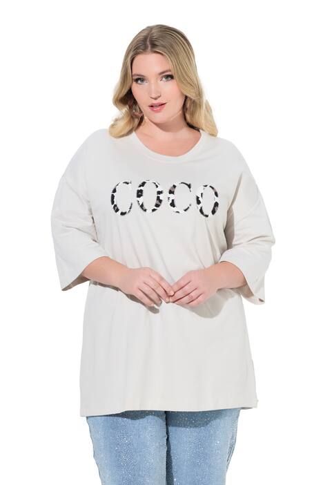 Tričko, oversize, COCO leopardí aplikace