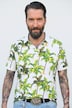 Poloshirt, Halbarm, Piqué, Alloverprint, bis 8 XL