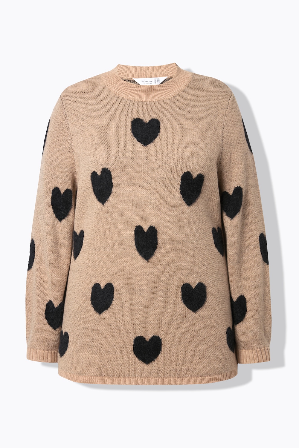 Stora storlekar Tröja, Dam, beige, storlek: 50/52, Syntetfibrer, Mia Moda