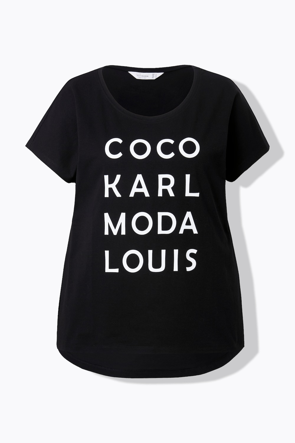 Stora storlekar T-shirt, Dam, svart, storlek: 60, Bomull, Mia Moda