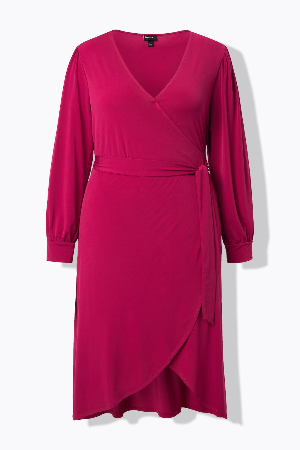 Stora storlekar midiklänning med omlottskärning, Dam, rosa, storlek: 46, Polyester, Ulla Popken