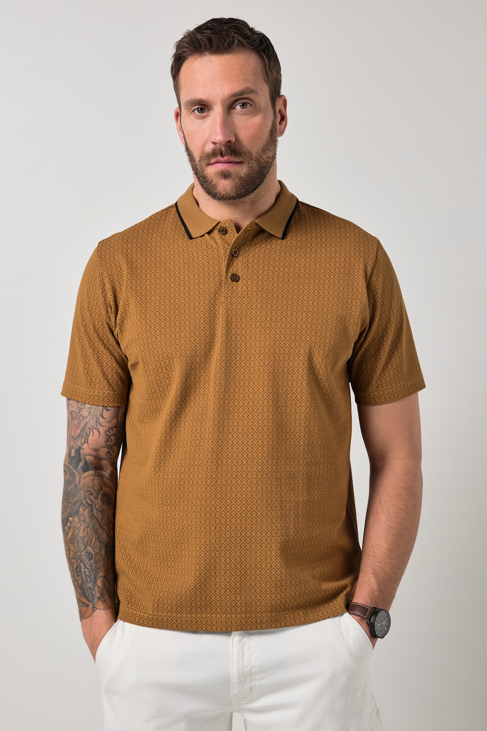 JP1880 Poloshirt, Halbarm, Piqué, Minimalprint, bis 8 XL